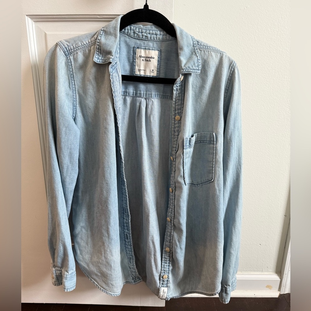 Abercrombie Faded Blue Denim Button-Up